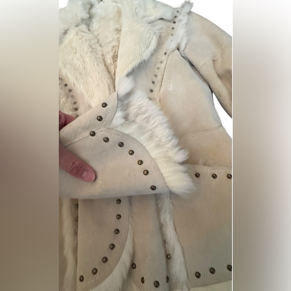 Rare Y2K Arden B Corduroy 100% Rabbit Fur Coat - Picture 12 of 14